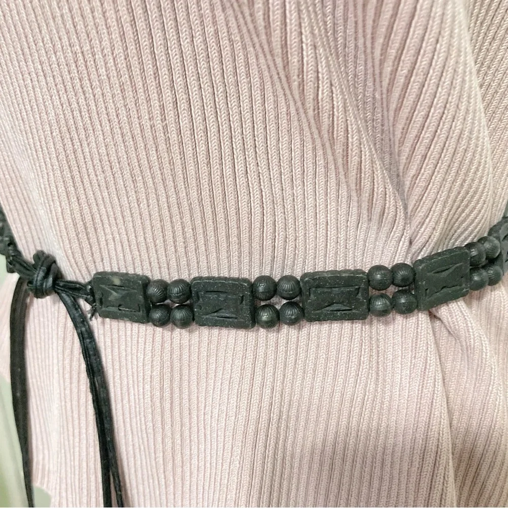 Butterfly Boho Bohemian Long Beaded Self Tie Dress Tie Belt